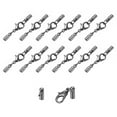 thumbnail image 1 of 20 Juegos 3mm Unique Bargains Cuero Cordón Extremo Tapas con Langosta Garra Cierres Barril Terminadores para Bricolaje Fabricación Cuero Pulseras Metálico Negro, 1 of 7