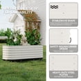 thumbnail image 7 of Riedhoff 94.5x23.6x19.7in Galvanized Metal Raised Garden Bed with Wheels & Water Reservoir,White, 7 of 7