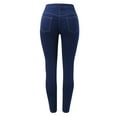 thumbnail image 6 of Bramtres Leggings for Women Jeggings for Women Women's Fashion Casual Slim Trousers High Waist Denim Casual Jeans Stretch Trousers Pants Jeans for Women Lounge Pants Women Dark Blue L, 6 of 6