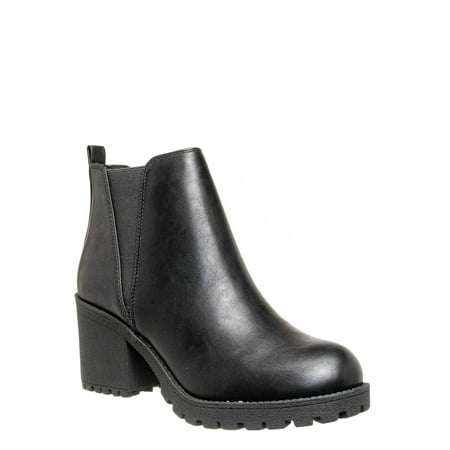Chunky Lug Sole Chelsea Boots - Pull On Stretched V Side Panel (Best Way To Stretch Leather Boots)