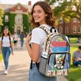 thumbnail image 2 of Xoenoiee Corgi Dog Paw Bone Print Kids Clear Backpack for Girls See Through Preschool Kindergarten Elementary School Backpack Transparent Bookbag Schoolbag Daypack with Adjustable Padded Straps, 2 of 7