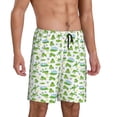 thumbnail image 2 of Tideii Frogs Jumping Print Men's Short Pajama Pants, Elastic Pocket Summer Pajama Pants Sleepwear, Lounge Pants-Medium, 2 of 6