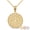 Yellow, variant on 10k White Christian Chi Rho Alpha and Omega Symbol Beaded Medallion Pendant Necklace (16 Inches)