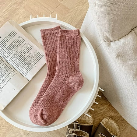 

Qazqa Women Autumn And Winter Solid Color Multicolor Thickened Warm Socks Casual Midtube Socks