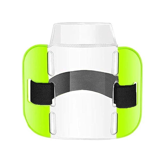 5 Pack Arm Badge Holder Card ID Armband with Black Adjustable Elastic Strap Fastener Clear Plastic Name Tag