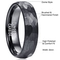 thumbnail image 5 of 8mm Hammered Tungsten Rings for Unisex Wedding Engagement Bands Black Brushed Size 7-12, 5 of 5