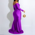thumbnail image 4 of Baqcunre Wedding Guest Dresses For Women Women High Split Long Formal Evening Dress Maxi Party Gown Sleeve Slit Dress Prom Long Dress Homecoming Dresses Formal Dresses For Women Purple Dress XL, 4 of 6