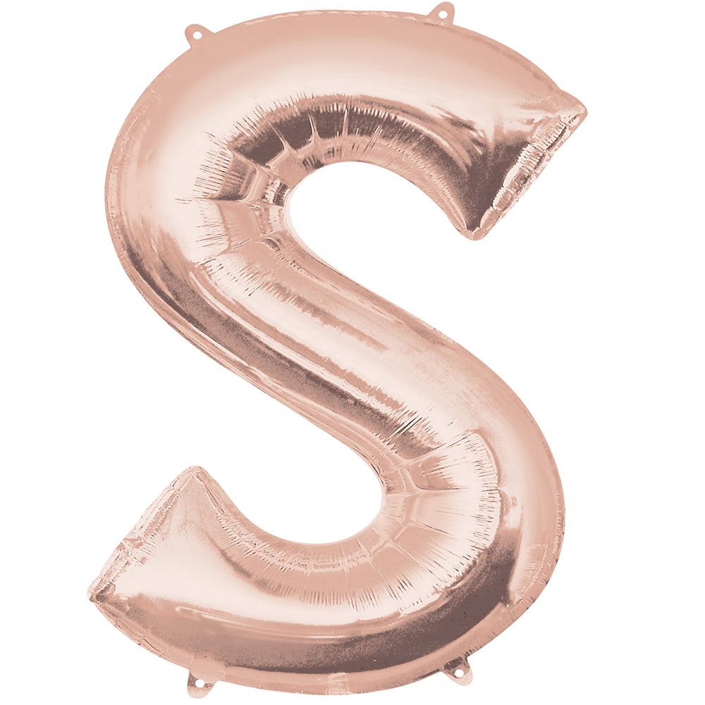 LRG SHP LETTER S ROSE GOLD