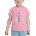 thumbnail image 2 of American Flag Blue Line Funny Toddler T-Shirts for Boys Girls (Pink, 4T), 2 of 5