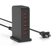VHBW USB Tower 50W Charging Station, 6 USB Ports Charger Electric Desktop Multiple Charger Station Compatible with Smart Phone and Tablets Etc