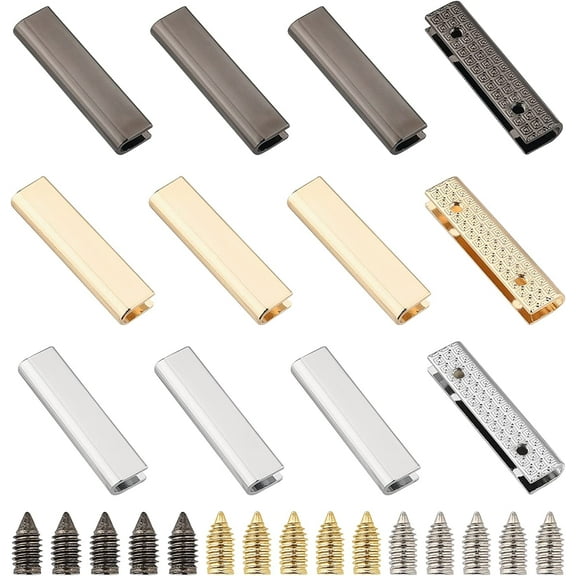 18 Sets Metal Belt Tip with Screws 1.56 Inch Wide Bag Decorative Buckles
