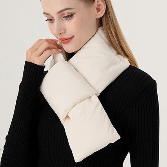 Winter Down Scarf Women Men,Water-Resistant Warm Cross Wrap Neck Warmer,Fashion Light Windproof Scarves