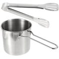 thumbnail image 2 of 1 Set Stainless Steel Fry Pot Deep Frying Pot Deepen Milk Pan Food Serving Tong, 2 of 6
