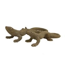 16"W, 13"W Gold Resin Beaded Lizard Sculpture, by DecMode (2 Count)