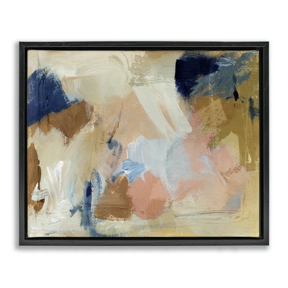 Stupell Industries Chaotic Neutral Paint Abstract Painting Black Floater Framed Canvas Art Print Wall Art, 21 x 17