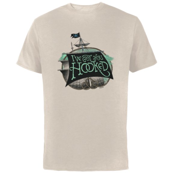 Disney Peter Pan & Wendy I’ve Got You Hooked Disney  - Short Sleeve Cotton T-Shirt for Adults - Customized-Natural