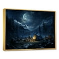thumbnail image 2 of Designart "Starlit Camping Adventure in Canada II" Landscapes Framed Wall Art - Country Blue Camping Travel Entryway Framed Wall Art Print, 2 of 6