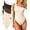 Black Coffee Beige, variant on Women's 3 Piece Bodysuits Sexy Ribbed One Shoulder Sleeveless Exercise Bodysuits
