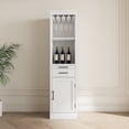 thumbnail image 4 of Wine Bar Cabinet with Hutch, Modular Storage Cabinet for Dining Room or Office with Drawer and Shelves, White Finish, Versatile Home Organization, 4 of 10