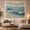 Ocean Waves, variant on Curling Ocean Wave Around Tropical Sunset with Palm Trees, Serene Coastal for Beach Lovers, Dramatic Nature Wall Art, Housewarming Gift Tapestry Wall Hanging for Bedroom and Living Room
