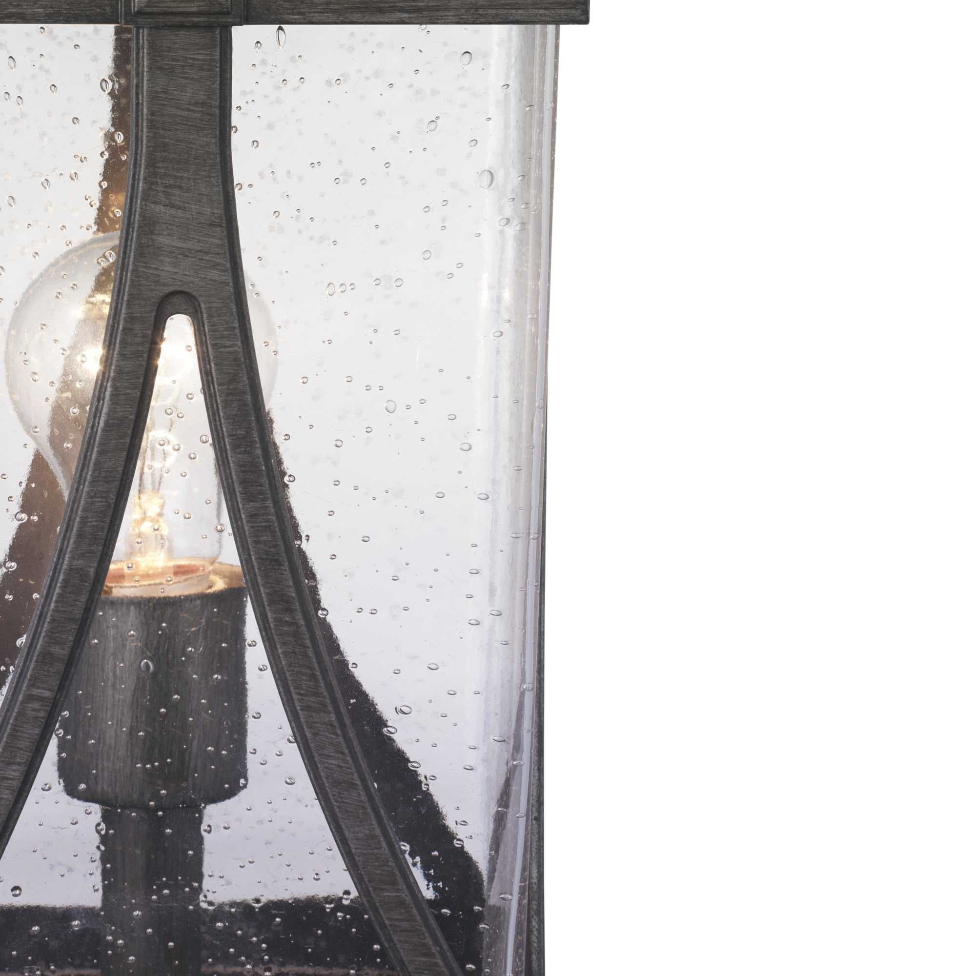 Progress Lighting, Abbott Collection, 1-Light Outdoor Post Lantern, Antique Bronze, Seeded Glass Shade