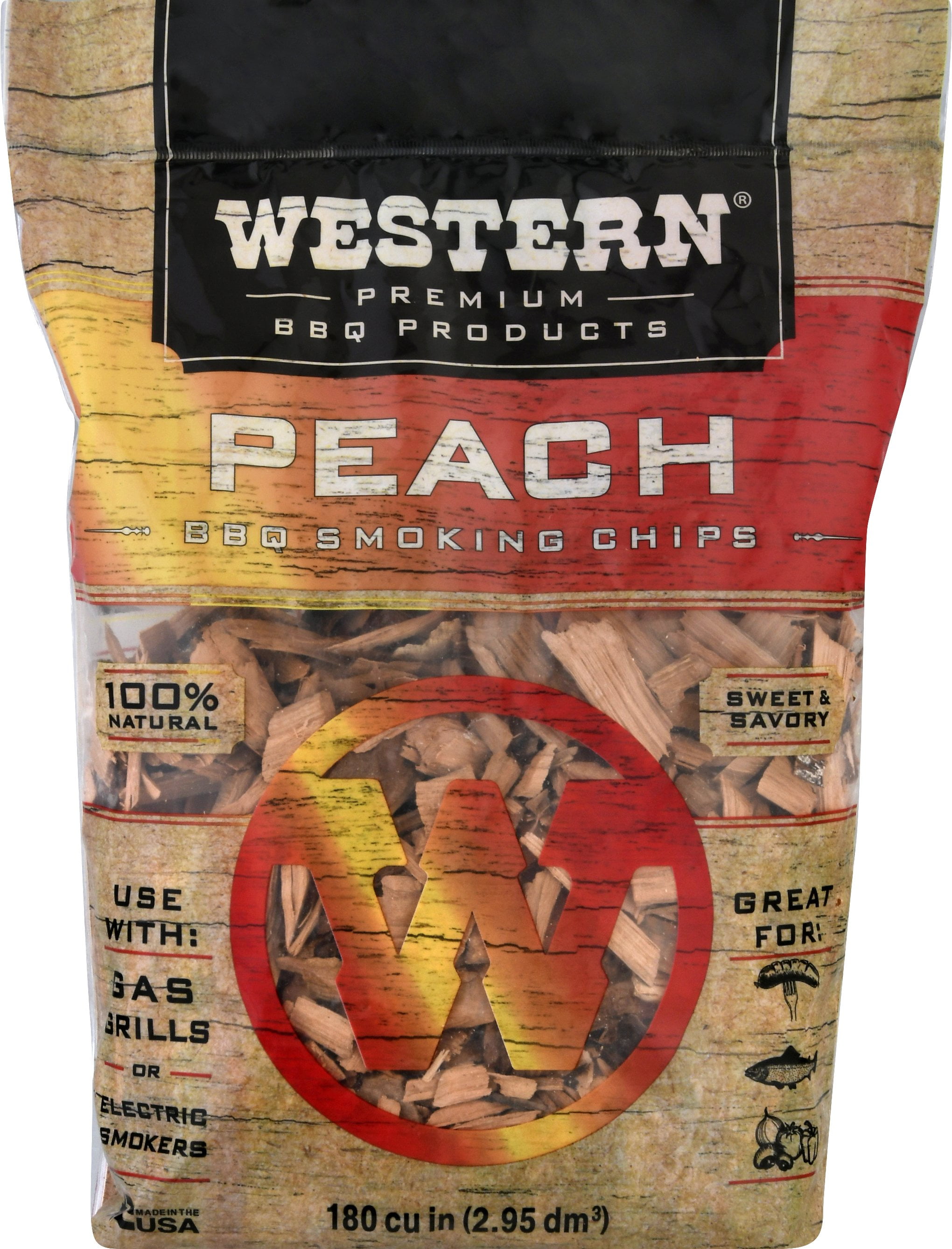 Western Premium BBQ Products Peach BBQ Smoking Chips 180 cu in 