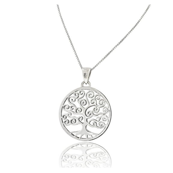 SilverCloseOut Sterling Silver Big Celtic Tree of Life Charm Necklace