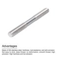 thumbnail image 4 of Unique Bargains M8x80mm 304 Tige de Poussée en Acier Inoxydable Tige Filetée à Double Extrémité pour Bricolage, 2Pack, 4 of 6