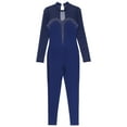 thumbnail image 5 of Manyakai Women Rhinestone Gymnastics Unitard One Piece Dancewear Ballet Leotard Ice Skating Jumpsuit Navy Blue XXL, 5 of 7