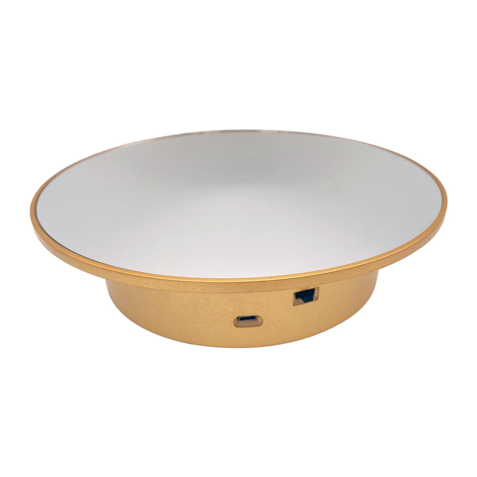 MAGIDEAL Electric Rotating Display Stand Automatic Revolving for Bag Glasses Gold bottom mirror
