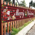 thumbnail image 6 of Large Christmas Banner Decoration, Merry Christmas Banner Backdrop Background for Indoor Outdoor, Red Black Buffalo Plaid Santa Christmas Fabric Yard Sign Banner Xmas Hanging Banner for Wall Fence, 6 of 9