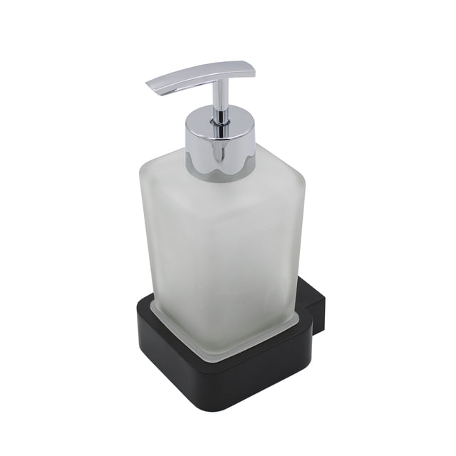 Despachador De Jabón para Baño Rubinett Cuadrado Negro Mate Acero Inoxidable