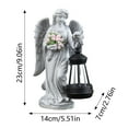 thumbnail image 2 of Solar Illuminated Garden Angel Statue Outdoor Resin Figure for Cemetery Yard Holding Heart Ornament, 2 of 5
