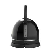 Culinary Chef 1.8 Quart 1,500-Watt Retro Porcelain Electric Water Kettle with Thermometer, Black
