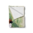 thumbnail image 2 of Birds Soft Flannel Fleece Throw Blanket, Pair of House Sparrow Birds Romantic Love Portrayal Watercolor Style Pastoralrt, Cozy Plush for Indoor and Outdoor Use, 60" x 80", Multicolor, by Ambesonne, 2 of 6