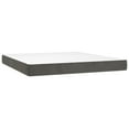 Box spring bed with mattress dark grey 180x200 cm velvet