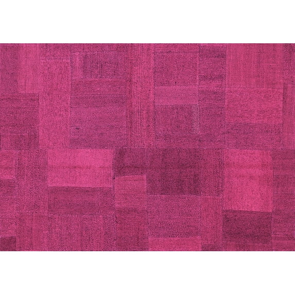 Ahgly Company Indoor Rectangle Patchwork Purple Transitional Area Rugs, 2' x 4'