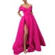 thumbnail image 2 of Vestidos de novia Prolriy para mujer, largos hasta el suelo, de gasa, estilo cóctel, estilo francés, retro, de verano, corte bajo, escote en V, corte de boda, lisos, 2024, rosa fuerte, XXL, 2 of 4
