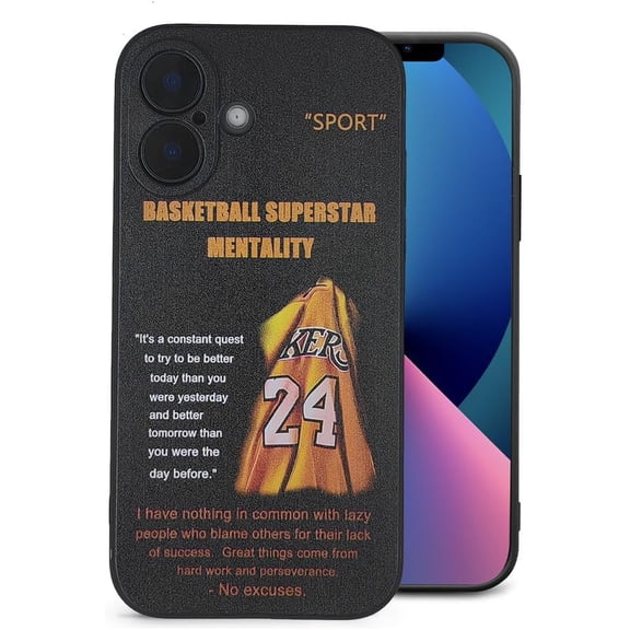 Compatible with iPhone 16 case Soft Silicone Cool Sports Basketball nti-Scratch Shockproof Phone case iPhone 16 Suitable for Boys Girls Men Women Teenagers 6.1 inch