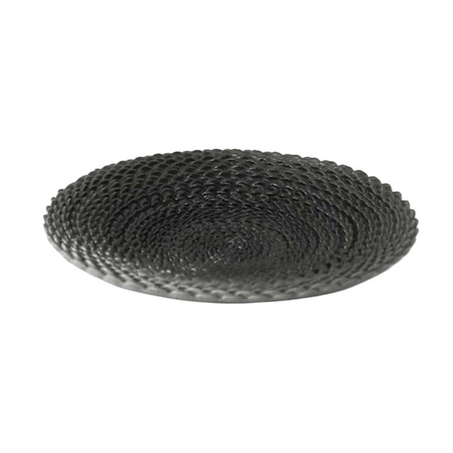 Frutero de resina for encimera de cocina, frutero tallado creativo, plato redondo de fruta negro, plato decorativo de fruta, centro de mesa