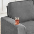 thumbnail image 6 of Gray 83.86" For Living Room - 3 Fabric With Cup Holders Modern Ashtrays Function In Compressed Couch Room, Bedroom, Office Skin-, 6 of 6