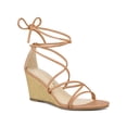 thumbnail image 1 of BLISSFUL STEP Sandales à Talon Compensé à Lacets à Brides pour Femme Nude (Taille 10), 1 of 7