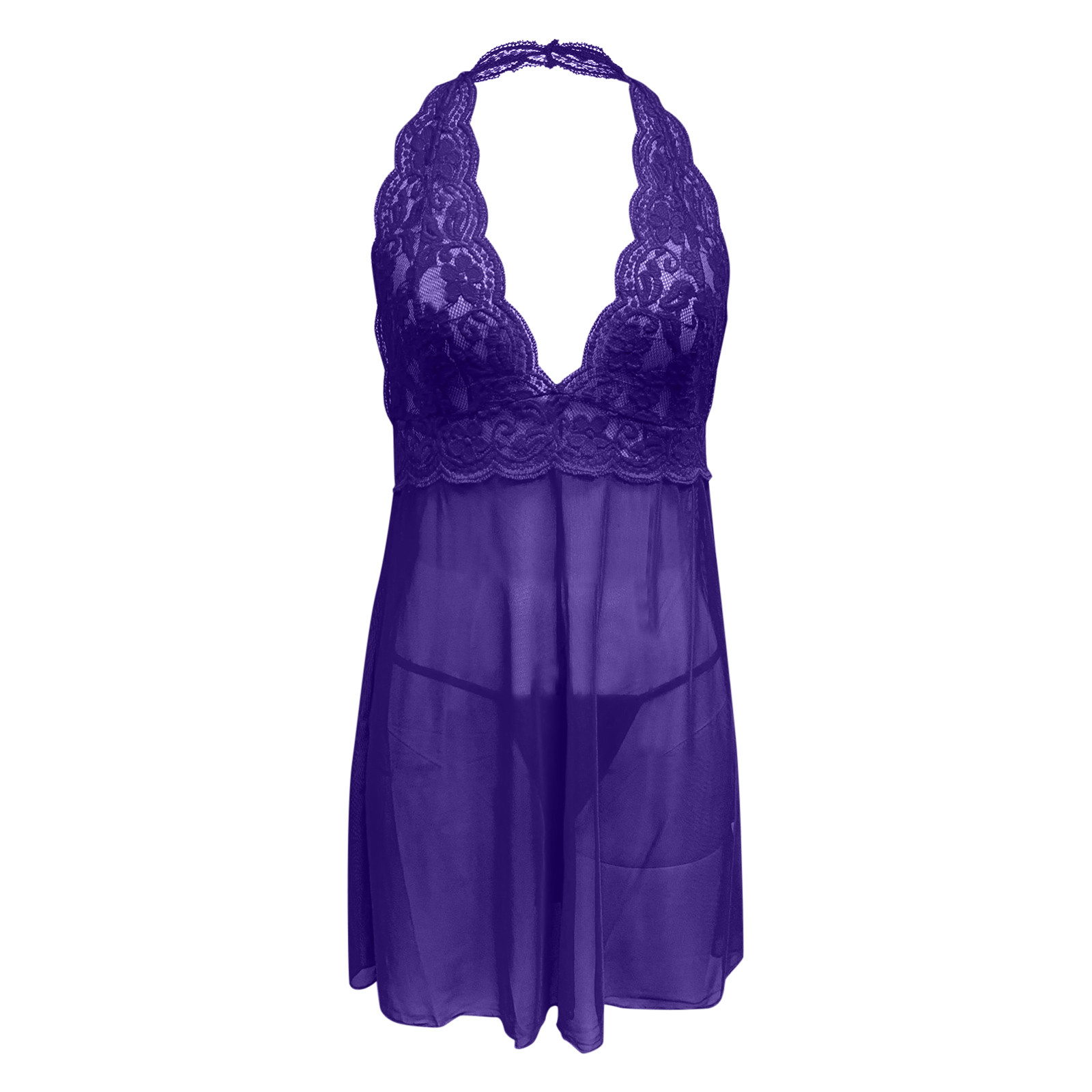 Lingerie For Women Lace Chemise Negligees Exotic Nightgowns Halter