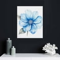 thumbnail image 4 of ONETECH  Blue and White Flower Wall Art Blooming Floral on the Grey Background Canvas Print Wall Art The Picture for Living Room Bedroom Wall Painting Decoration Modern Artwork Ready to Hang, 4 of 4