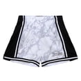 thumbnail image 2 of Women's Mitchell & Ness  White Los Angeles Lakers Hardwood Classics Marble Shorts, 2 of 4