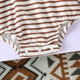 thumbnail image 4 of WERYOUNG Girls Boys Bodysuits Summer Unisex Comfort Striped Printed Turndown Collar Long Sleeve Bodysuits Girls Stylish Daily Wear Onesie,Coffee,12-18 Months, 4 of 4
