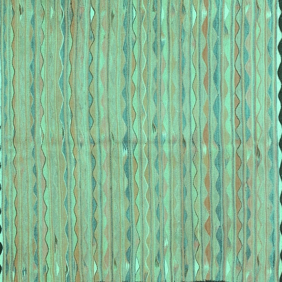 Ahgly Company Indoor Square Southwestern Turquoise Blue Country Area Rugs, 6' Square