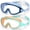 Dark Light Blue + Green Orange, variant on Vvinca Kids Swimming Goggles, Anti-Fog Leakproof, Soft Silicone Strap, Boys Girls Ages 3-15, 2 Pack