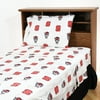 North Carolina State Wolfpack 100% cotton, 3 piece sheet set - flat sheet, fitted sheet, 1 pillow case, Twin XL, White