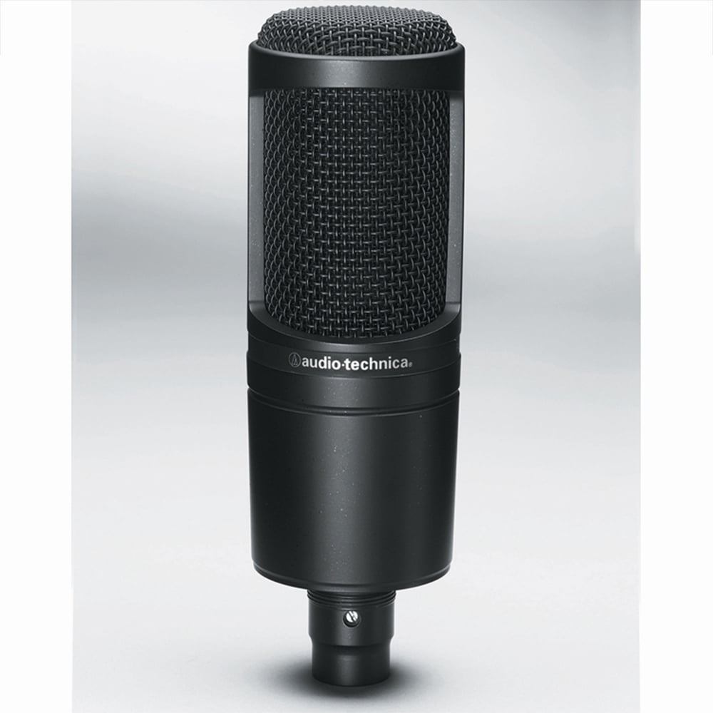 Audio-Technica Side Address Cardioid Condenser Studio Microphone AT2020 Bundle with 2 YR CPS Extended Warranty, Metal Shock Mount, Pop Filter, Suspension Boom Arm Stand and 25ft XLR Cable